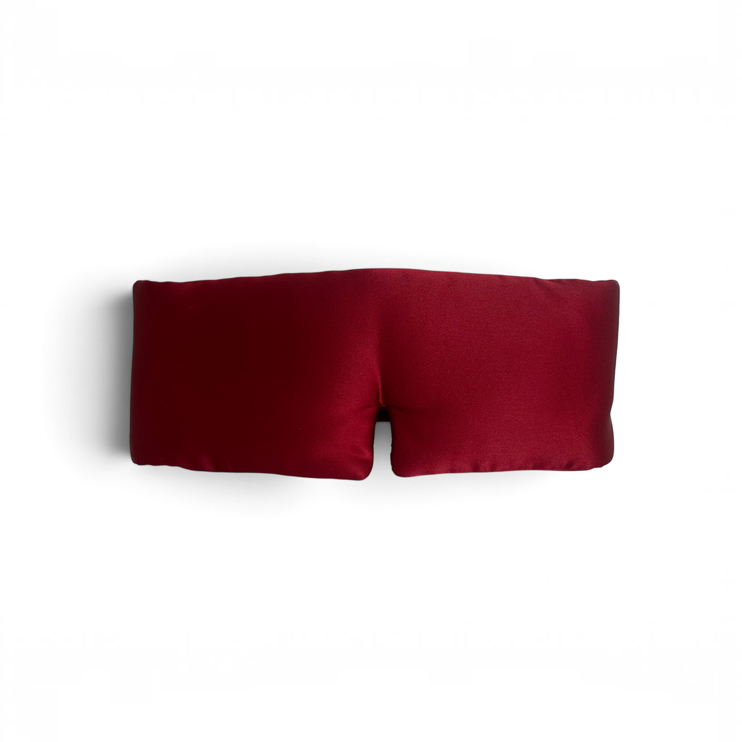 Gora Silk Sleep Mask in Merlot — a deep red 3D contoured mulberry silk sleep mask on a white background